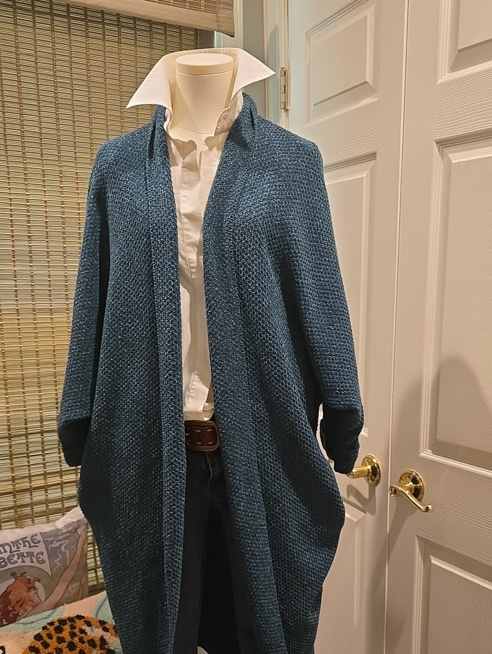 Pink Lily Deep Teal Plush Cardigan